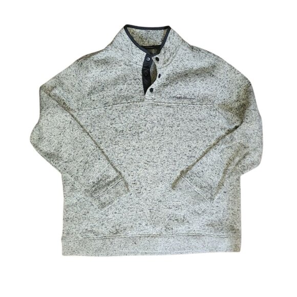 Eddie Bauer Radiator Fleece Snap Mock Pullover Sweater Mens Size XL Grey Gray - Picture 1 of 5